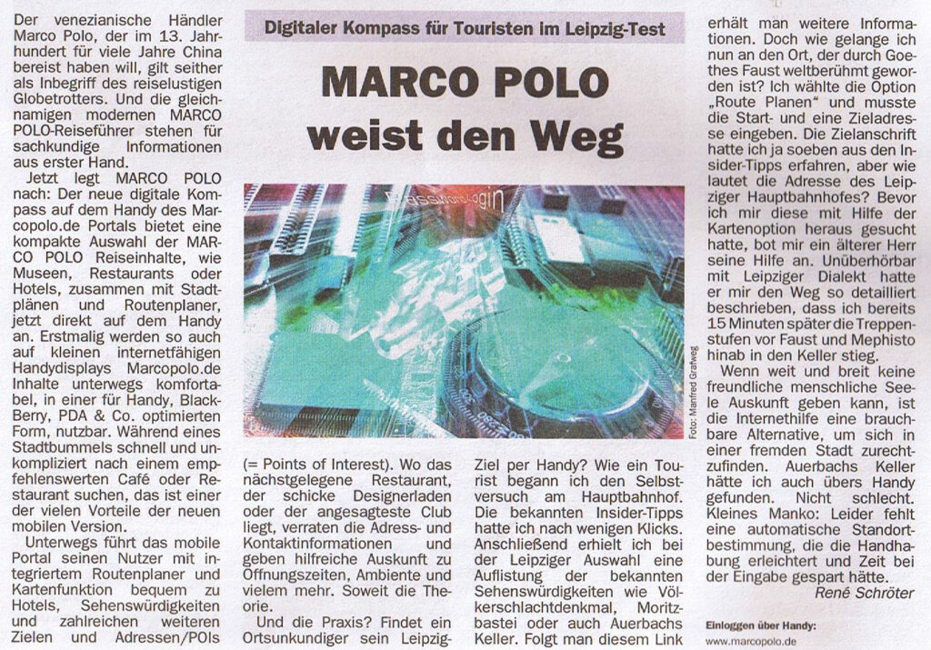 Marco Polo weist den Weg in Leipzig